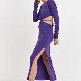 Long Sleeve Open-Back Maxi Dress