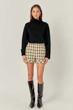 Plaid Cuffed Shorts