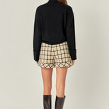 Plaid Cuffed Shorts