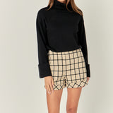 Plaid Cuffed Shorts