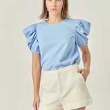 Ruched Puff Sleeve Top