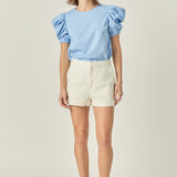 Ruched Puff Sleeve Top
