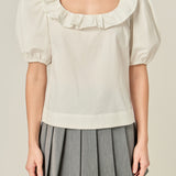 U-neckline Puff Sleeve Top