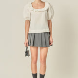 U-neckline Puff Sleeve Top