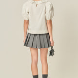 U-neckline Puff Sleeve Top