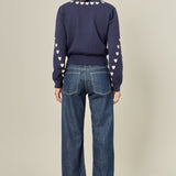 Heart Accent Knit Cardigan