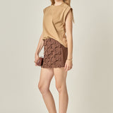 Solid Ribbed Cotton T-shirt