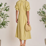 Gingham Puff Sleeve Dress