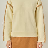 Stitch Detailed Crew Neck Knit