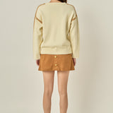Stitch Detailed Crew Neck Knit