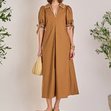 Stitch Detailed Midi Dress