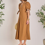 Stitch Detailed Midi Dress