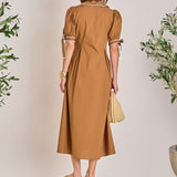 Stitch Detailed Midi Dress