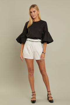 Linen Binding Pointed Shorts