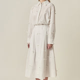 Bow Detailed Poplin Midi Skirt