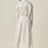 Bow Detailed Poplin Midi Skirt