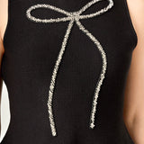 Peplum Bow Embellished Top