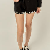Stitch Detail Knit Shorts
