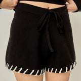 Stitch Detail Knit Shorts