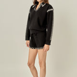 Stitch Detail Knit Shorts