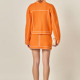 Denim-Look Knit Skirt