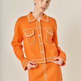 Denim-Look Knit Skirt