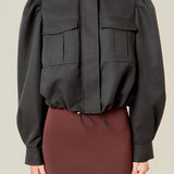 Technical Drawstring Bomber Jacket