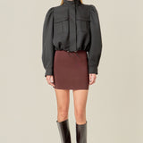 Technical Drawstring Bomber Jacket