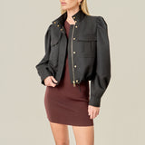 Technical Drawstring Bomber Jacket