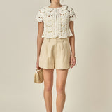 Crochet Knit Crop Cardigan