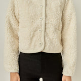 Knit Trim Teddy Jacket