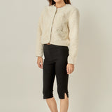 Knit Trim Teddy Jacket