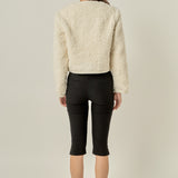 Knit Trim Teddy Jacket