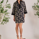 Floral Embroidered Collar Mini Dress