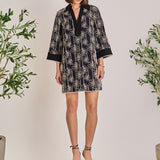 Floral Embroidered Collar Mini Dress