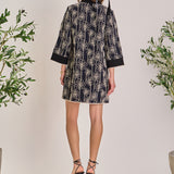 Floral Embroidered Collar Mini Dress