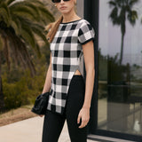 Buffalo Check Side Slit Top