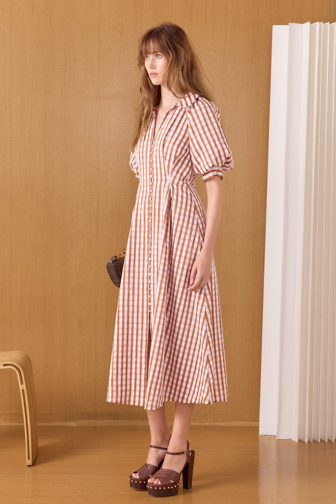 Gingham Check Midi Dress – English Factory