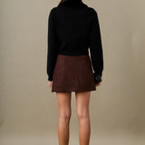 Faux Fur Collar Knit Cardigan