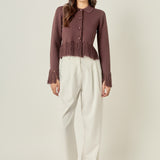 Fringe Trim Knit Cardigan