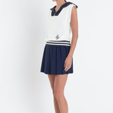 Pleated Mini Knit Skirt