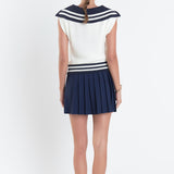 Pleated Mini Knit Skirt