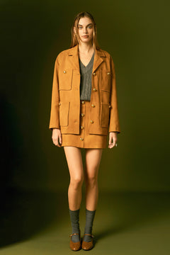 Faux Suede Skort