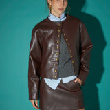 Faux Leather Skort
