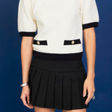 Combo Puff Sleeves Knit