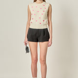 Embroidered Heart Knit Vest