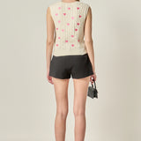 Embroidered Heart Knit Vest