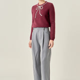 Rhinestone Bow Knit