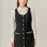 Tweed Sleeveless Mini Dress