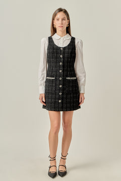 Tweed Sleeveless Mini Dress